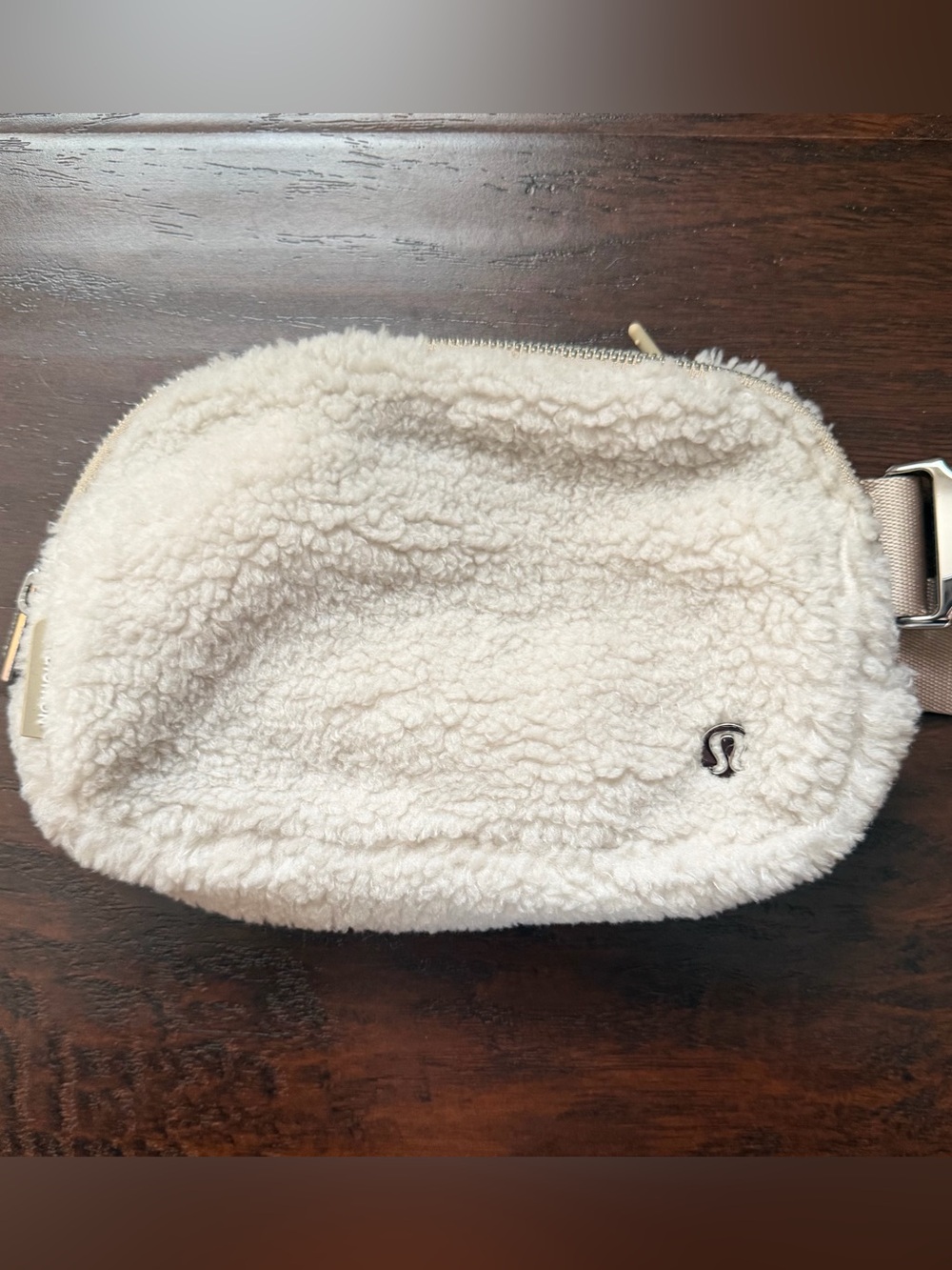 lululemon athletica cream fleece belt bag
